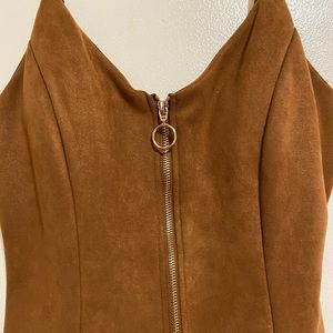 Brown Zipper Dress